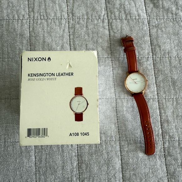 Nixon Kensington Leather Watch - Rose Gold and Brown - Picture 1 of 3